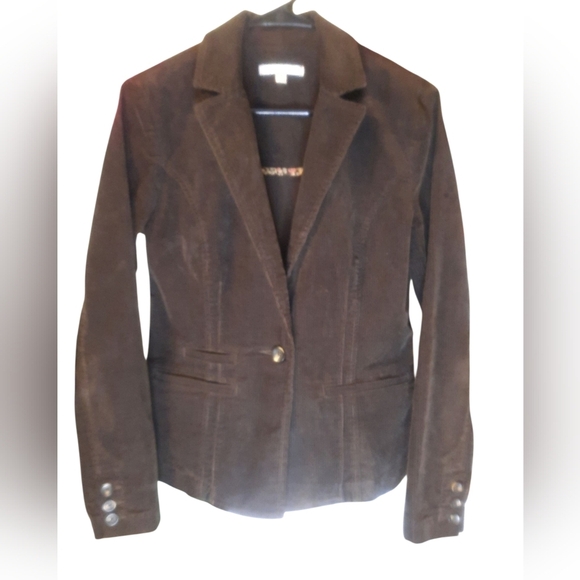 CAbi Brown Blazer Structured Corduroy Suit Jacket Small Dark Brown - Picture 2 of 14